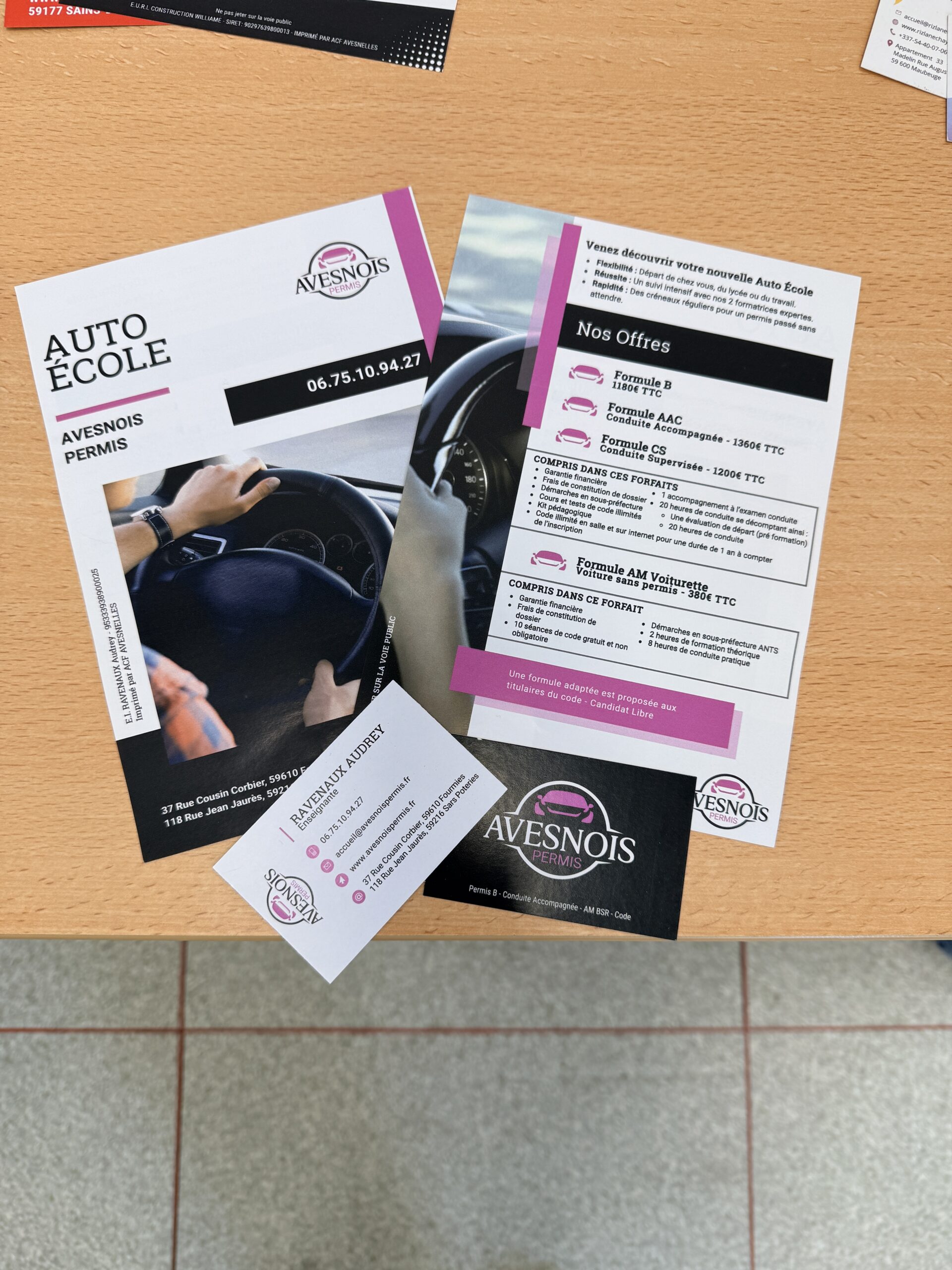 Flyers auto-école Avesnois
