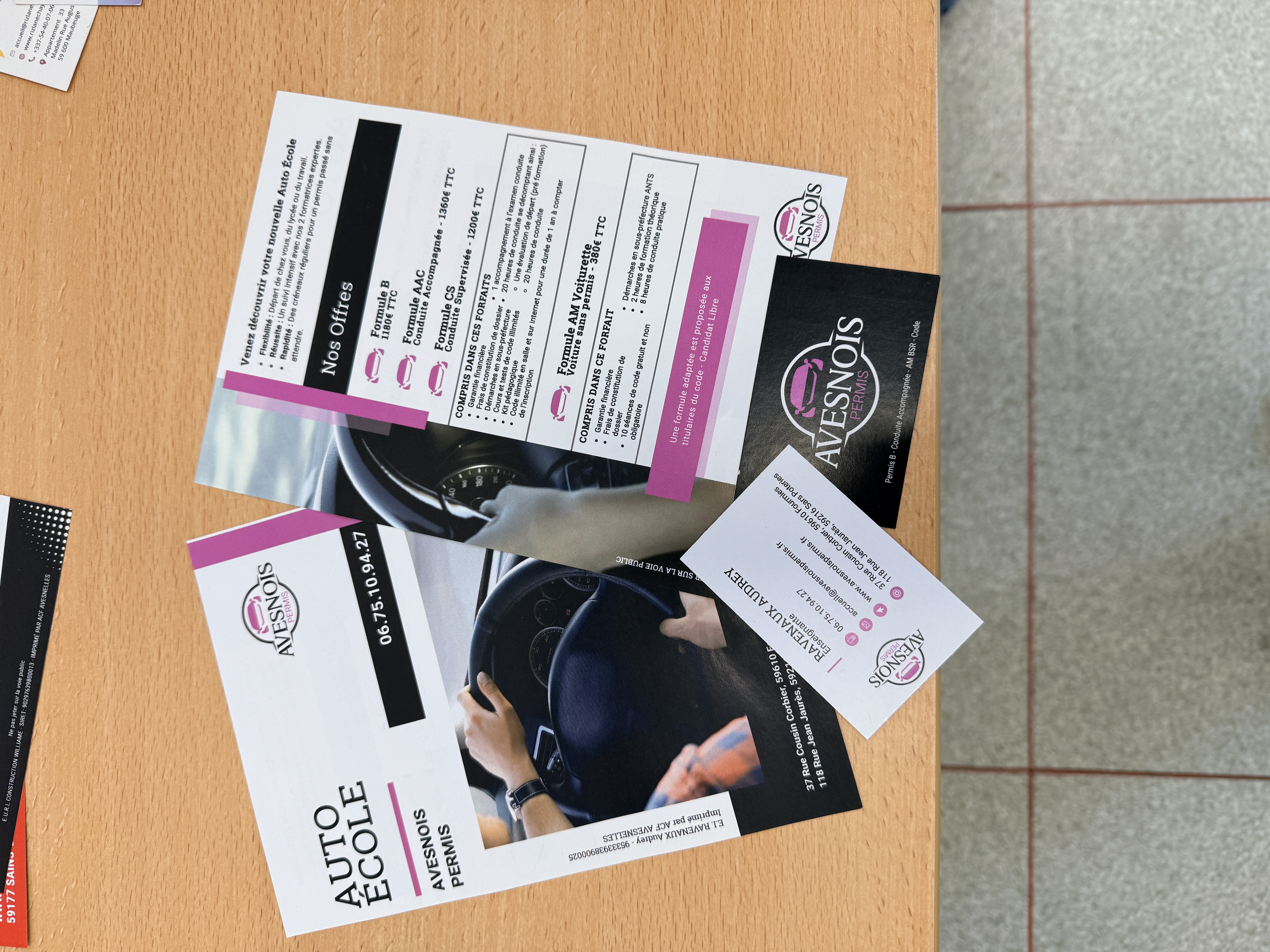 Flyers Auto École Avesnois Permis